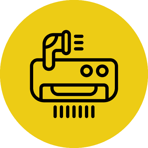 Heating and cooling system icon for HVAC services.